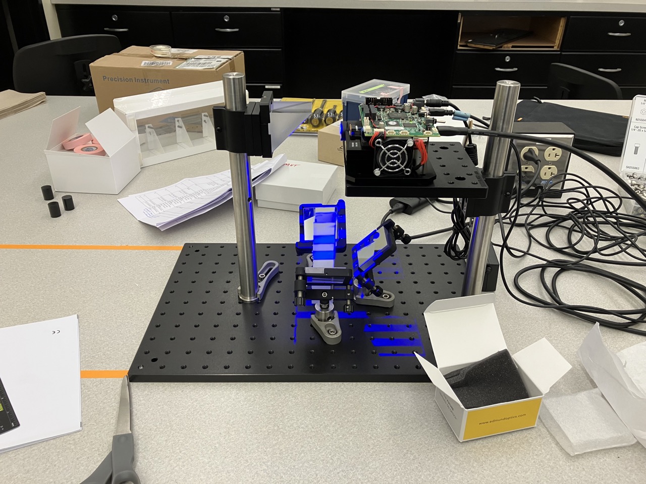 Prototyping the optics of the behavior rig. Based on Damon Clark's panoramic display design.